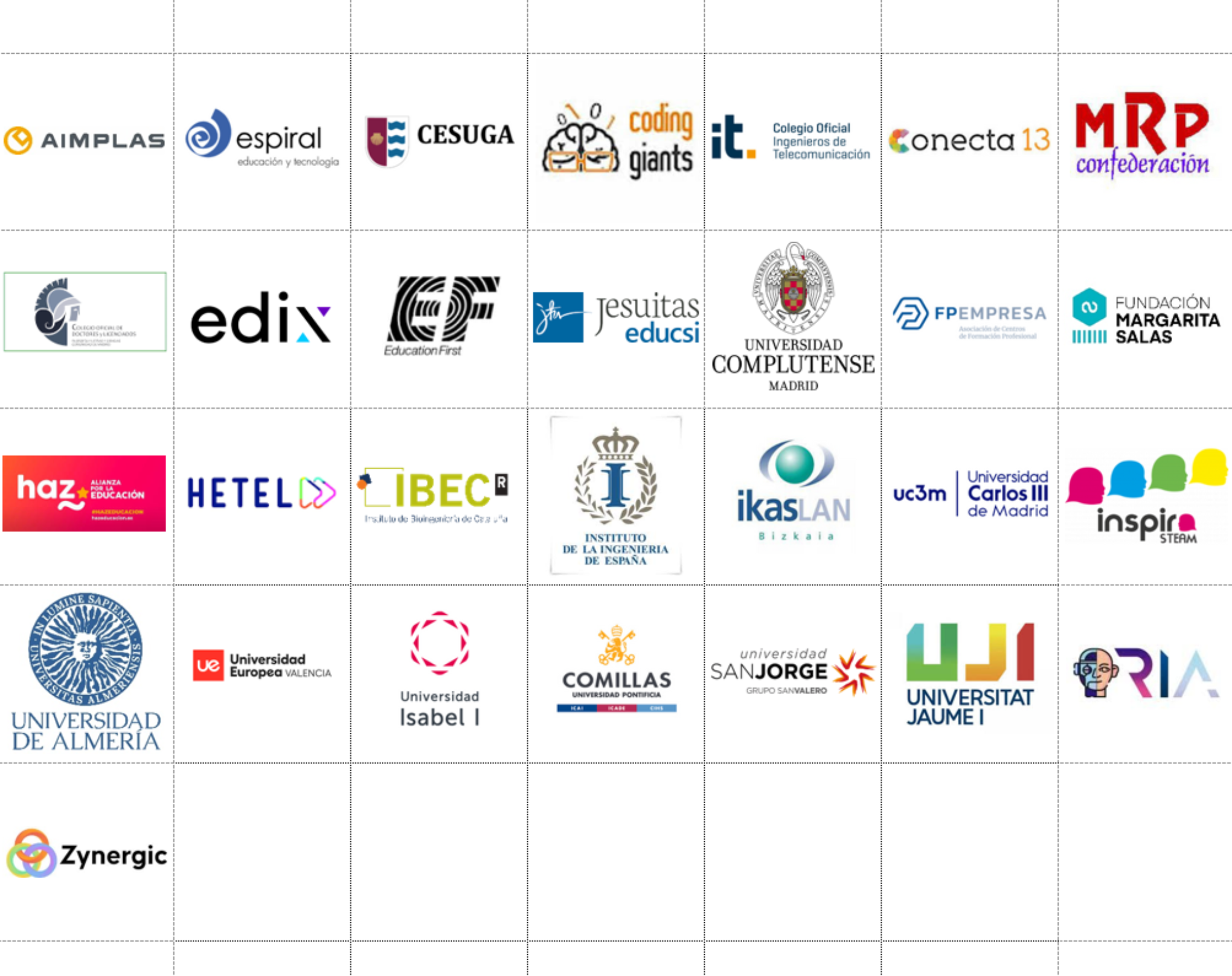 Imagen con logototipos de las entidades que se detallan más abajo con enlace a sus sitios web