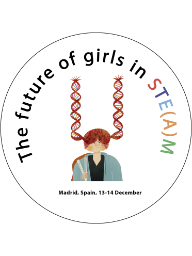 logo del evento conferencia: el futuro de las niñas en STEAM